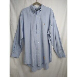 Ralph Lauren Polo Button Down Shirt Cotton Blue 16 1/2 33 Yarmouth Denim Preppy